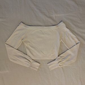 Garage Off-Shoulder Cropped Sweater